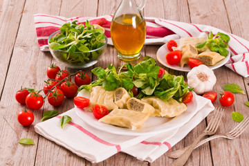 Maultaschen - swabian filled pasta ( ravioli ). 