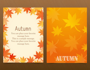 秋のポスターデザイン　グリーティングカード　テンプレート