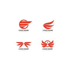 wing logo template vector icon illustration design 