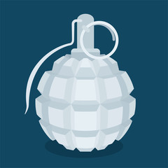 Keyboard hand grenade. Fragmentation type hand grenade vector illustration. Concept for creative explosive ideas. Part of set. 