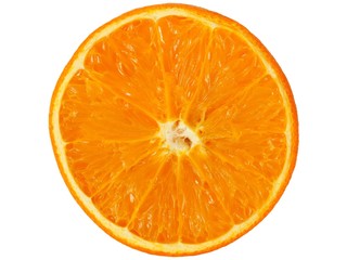 Orange half on white