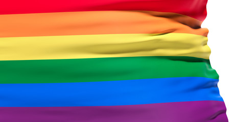 LGBT flag rainbow colors on white background