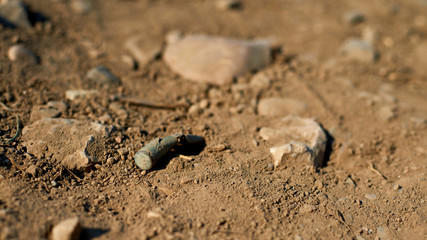 Corroded gun sleeve in desert