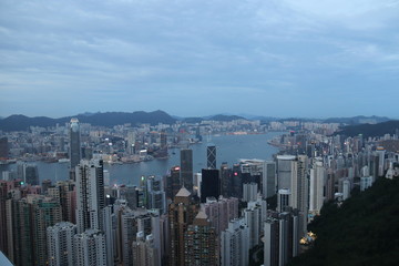 Paysage urbain et baie de Hong Kong	
