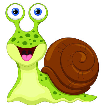 recommend clip art: Vector illustration of cute snail cartoon isolated on white background