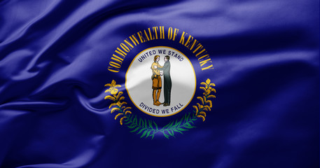 Waving state flag of Kentucky - United States of America