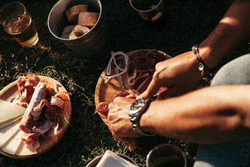 French food on the grass