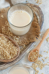 Vegan rice milk, non dairy alternative milk