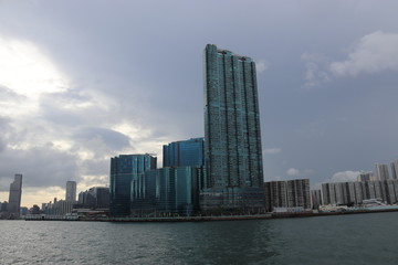 Gratte-ciels sur la baie de Hong Kong	