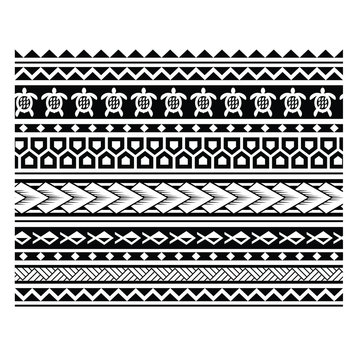 Fototapeta polinezyjski tatuaż wzór ilustracji wektorowych, wzór geometryczny maoryski, plemienny tatuaż maoryski, wzór samoański, bezszwowy aborygenski ornament wektor, polinezyjska etniczna bezszwowa tekstura, wzory