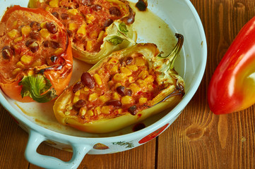 Chili Stuffed Spaghett ibell peppers