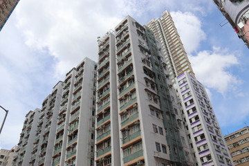 Fototapeta na wymiar Tours d'habitations à Hong Kong