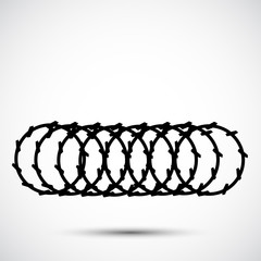 Barbed Wire Black Icon Isolated On White Background