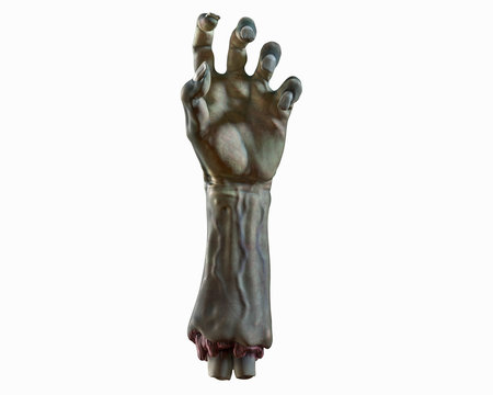 3D render of cutted Zombie hand, Halloween theme.