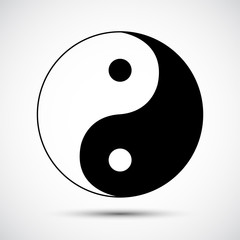 Yin Yang Black Icon Symbol Sign Isolate on White Background,Vector Illustration EPS.10