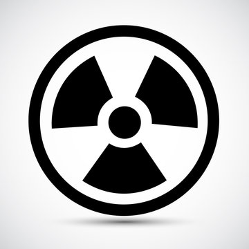 Radiation Traditional Hazard Black Icon Isolated On White Background