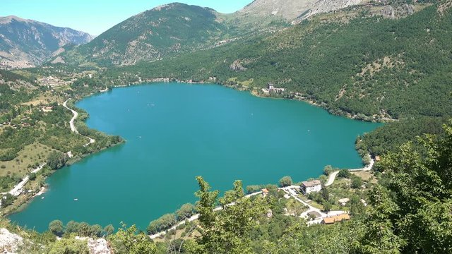 Suggestive and Beautiful view of Scanno Lake,Abruzzo, Italy
