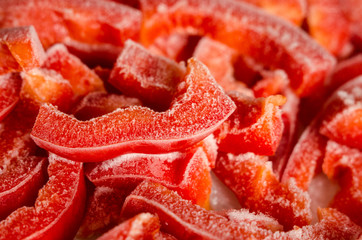 Peppers slices frozen of three colors 