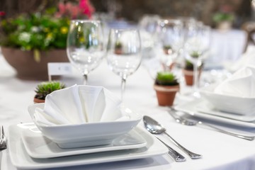 Closeup of a table at the dining hall