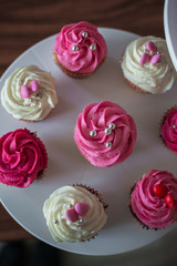 Plate with Cupcakes in the coffee house
