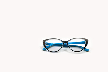 Diopter glasses on a white background