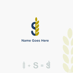 Wheat and silos simple flat logo design © Alsaggaf Designs