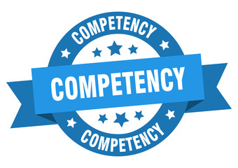 competency ribbon. competency round blue sign. competency
