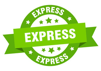 express ribbon. express round green sign. express