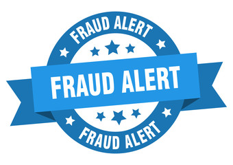 Fototapeta premium fraud alert ribbon. fraud alert round blue sign. fraud alert