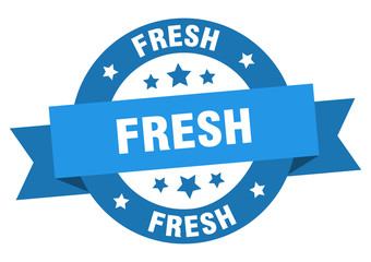Obraz premium fresh ribbon. fresh round blue sign. fresh