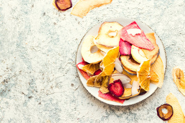 Healthy organic homemade fruit chips