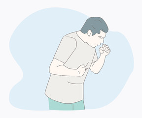 symptoms of a cold patient. sick person