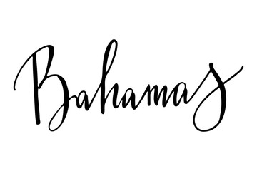 Fototapeta na wymiar Bahamas handwritten text vector script on white background vector script