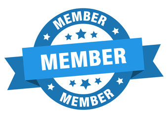 member ribbon. member round blue sign. member