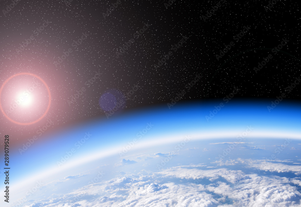 Canvas Prints ozone layer from space view of planet earth with sun
