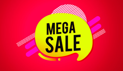 Mega sale banner template.Vector background