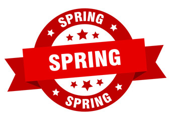 spring ribbon. spring round red sign. spring