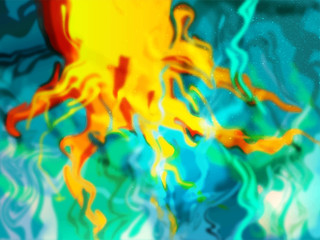 Fototapeta na wymiar Colorful liquid flow or fluid art abstract background.