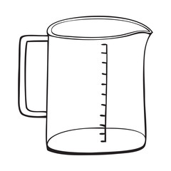 Black and white vector icon of measuring jug