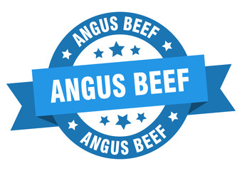 Fototapeta premium angus beef ribbon. angus beef round blue sign. angus beef