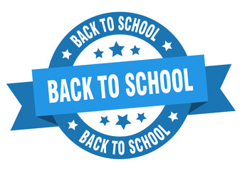back to school ribbon. back to school round blue sign. back to school