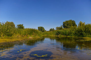 landscape with river and blue sky