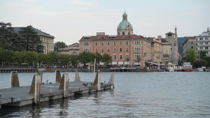 August 20, 2019 City of Como, Lombardy Region, Italy. City Marina. Lake Front Side.