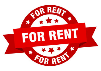 for rent ribbon. for rent round red sign. for rent
