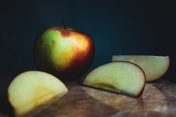 Sliced red Apple without a stone