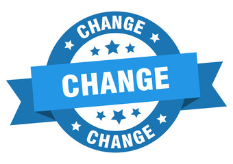 change ribbon. change round blue sign. change