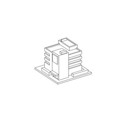 Isometric Apartment building isolated