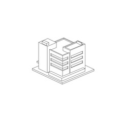 Isometric Apartment building isolated