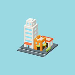 Mini City Block Isometric Color