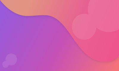 Pink Purple Orange Wave flat vector background illustration